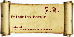 Friedrich Martin névjegykártya
