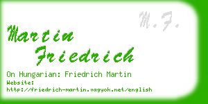 martin friedrich business card